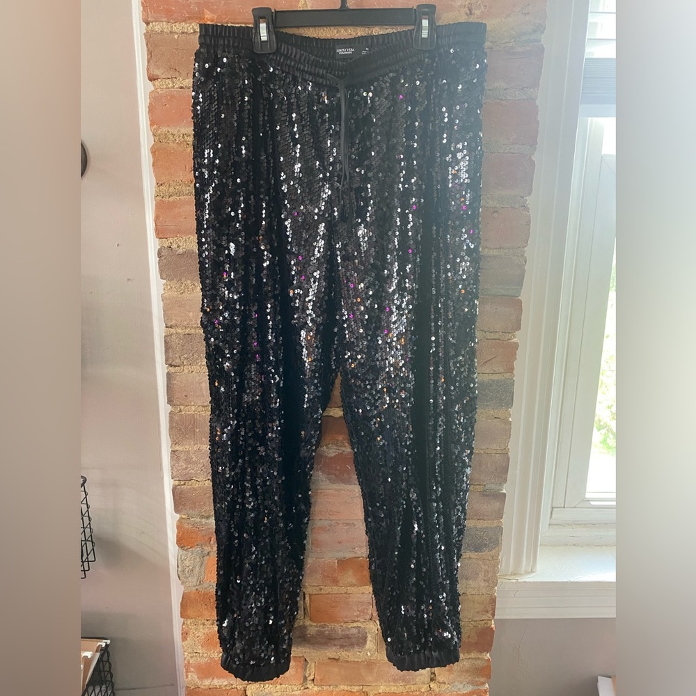 Simply Vera Vera Wang Black Sequin Joggers